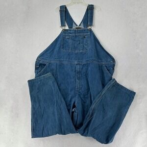 Boulder Creek Denim Bib Overalls‎ Big 56x32 Blue Carpenter Jeans Relaxed HEMMED